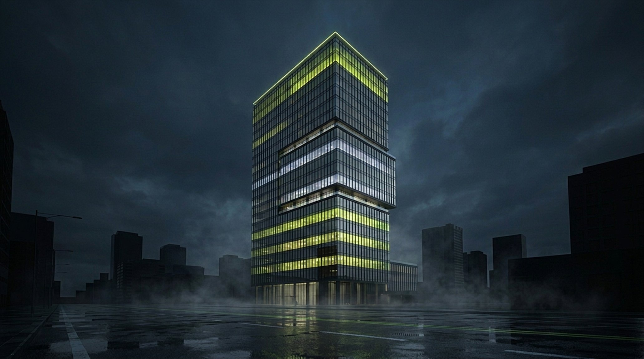 Evening scene — reduced zones running the Kodaa Casambi dashboard scene engine